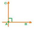 two lines that intersect to form right angles