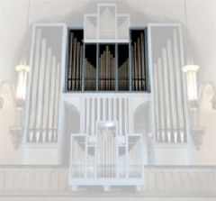 Which section of this Baroque organ is highlighted?