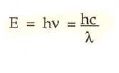 h*v (frequency)=h*c/wavelength

h=6.626×10^−34 J*s
c=3*10^8 m/s