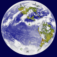 Point _____ indicates weather systems along the polar front.