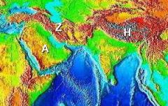 Both the Zagros (Z) and Himalaya ranges are examples of oceanic plate-continental plate orogenesis.