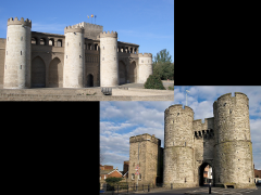 COMPARE:

Aljafería Palace
Medieval gate to city of Canterbury, England
