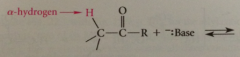conj B anion of a carbonyl cmpd formed by removal of an a-H