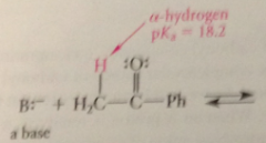 ionization of an a-H gives conj B