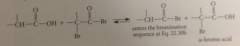 a-bromo acid bromide reacts w CA to form more acid bromide, which is then brominated (a-bromo acid formed)