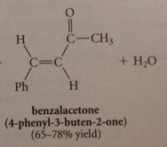 a ketone w a-H is condensed w aromatic aldehyde w no a-H
