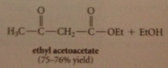 in presence of 1 equiv of sodium ethoxide in ethanol to give ethyl 3-oxobutanoate (ethyl acetoacetate)