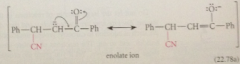gives resonance-stabilized enolate ion intermediate