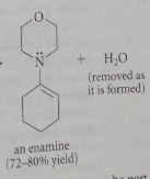 Yes (formation of an enamine) & must be driven to completion by the removal of one of reaction products (usually H2O)