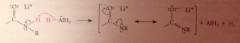 The weakly acidic amide proton reacts w equiv. hydride, strong base, to give AlH3 & lithium salt of amide