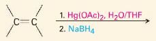 1. Addition reactions of Alkenes.
(d). Addition of water by oxymercuration-demercuration.