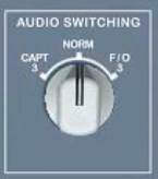 Recall the function of the AUDIO SWITCHING control knob on the
overhead panel.