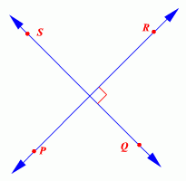 a name given to lines, segments, or rays that intersect to form a right angle;