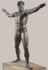 Zeus or Poseidon, Greek, early classical, 5th century, bronze