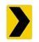 This sign means?
 

A) 2 Lane traffic ahead.
B) A sharp right curve or turn.
C) V intersection ahead.
D) A sharp left curve warning.
