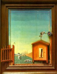 Max Ernst, Two Children are Menaced by a Nightingale, 1924.