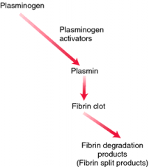 fibrinolytics: tPA, streptokinase.
activate plasminogen --> plasmin which degrades fibrin clots

accelerates resolution