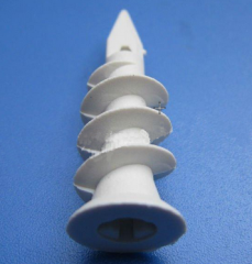 conical screw anchor, used for light-duty fastening to hollow walls. Resists stripping when screwed into drywall.