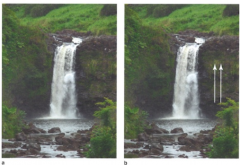 Zuerst Wasserfall anschauen, dann knapp daneben
-> Bewegungsnacheffekt in andere Richtung