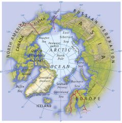 the smallest ocean basin (around North Pole)