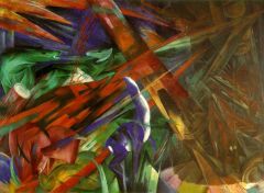 Definition: an art expressionist movement
Date: 1900 - 1920
Influence of time on movement:
Artwork: Fate of the Animals by Franz Marc, 1913, Oil on canvas
Artists: Franz Marc &