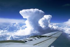 low based and high topped clouds, typically associated with thunderstorms