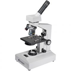 an optical instrument used for viewing very small objects, such as mineral samples or animal or plant cells, typically magnified several hundred times