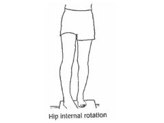 Rotating the hip inward/toward the body