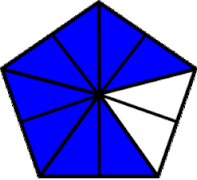 What decimal is represented by the blue area?
