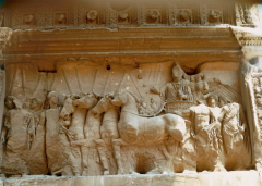Arch	of	Titus,	ca.	100	CE, 

Relief  of Titus	Riding	in	Triumph