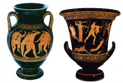 1st: Dancing Revelers. 


Red-figured amphora. ca. 510–500 BCE


2nd: Niobid Painter. Red-figured calyx krater, from Orvieto. ca. 460–450 BCE


(c. 480-450)


 