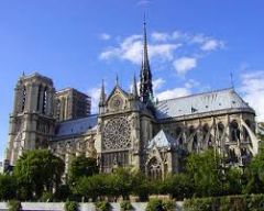 Gothic Art- France


Cathedral of Notre-Dame


c. 1163


 


-emphasis on vertical


-flying butresses, rose window, twin towers, many arches