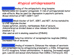 Identify the atypical antidepressants. 