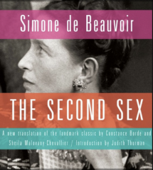 In relation to gender, what essential argument does Simone de Beauvoir put forth that has since been discussed by anthropologists (notably as a reaction to articles such as Ortner's)?