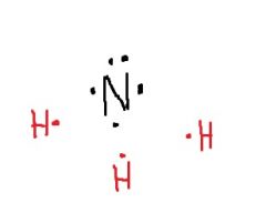 How will nitrogen bond to the 3 H atoms? How many unshared electron pairs will there be?