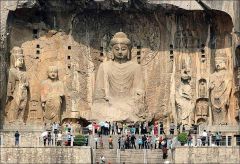 -derived from indian culture

-site started by emperor, completed by empress (who was a beautiful lowly prostitute and devoiut buddhist, and she gave up personal belongings for budget of construction)
-feminine styled buddha, rock-cut