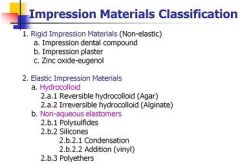 Dental Materials Impression Material Flashcards 