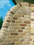 (nm) arrangement or patterning of bricks or stones in a masonry wall